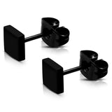 Stainless Steel Illusion Square Box Button Stud Earrings
