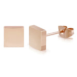 Stainless Steel Illusion Square Box Button Stud Earrings - Comfort Zone Studios
