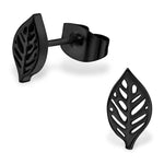 Stainless Steel Tiny Nature Leaf Stud Post Earrings - Comfort Zone Studios