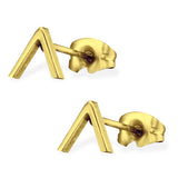 Stainless Steel Minimalist Chevron Triangle Stud Post Earrings - Comfort Zone Studios