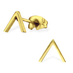 Stainless Steel Minimalist Chevron Triangle Stud Post Earrings - Comfort Zone Studios