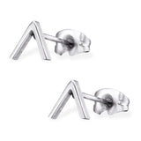 Stainless Steel Minimalist Chevron Triangle Stud Post Earrings - Comfort Zone Studios