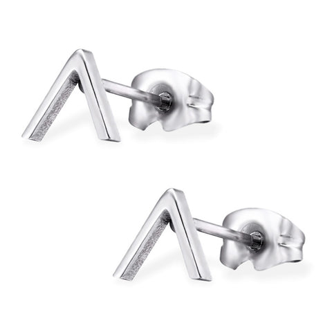 Stainless Steel Minimalist Chevron Triangle Stud Post Earrings - Comfort Zone Studios