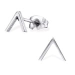 Stainless Steel Minimalist Chevron Triangle Stud Post Earrings - Comfort Zone Studios