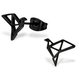 Stainless Steel Bird Origami Cut-Out Stud Post Earrings - Comfort Zone Studios
