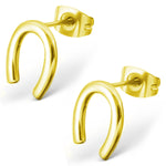 Stainless Steel Horseshoe Lucky Charm Stud Post Earrings - Comfort Zone Studios