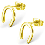 Stainless Steel Horseshoe Lucky Charm Stud Post Earrings - Comfort Zone Studios