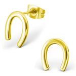Stainless Steel Horseshoe Lucky Charm Stud Post Earrings - Comfort Zone Studios