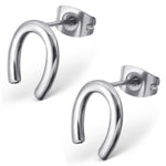 Stainless Steel Horseshoe Lucky Charm Stud Post Earrings - Comfort Zone Studios