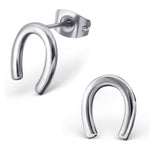 Stainless Steel Horseshoe Lucky Charm Stud Post Earrings - Comfort Zone Studios