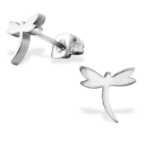 Stainless Steel Dragonfly Cut-Out Stud Post Earrings - Comfort Zone Studios