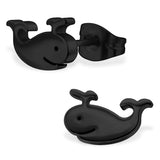 Stainless Steel Cute Tiny Whale Stud Post Earrings - Comfort Zone Studios