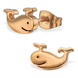 Stainless Steel Cute Tiny Whale Stud Post Earrings - Comfort Zone Studios