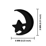 Stainless Steel Tiny Crescent Moon &amp; Star Stud Post Earrings - Comfort Zone Studios