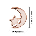 Stainless Steel Tiny Crescent Moon &amp; Star Stud Post Earrings - Comfort Zone Studios