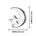 Stainless Steel Tiny Crescent Moon &amp; Star Stud Post Earrings - Comfort Zone Studios