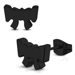 Stainless Steel Petite Cute Bow Ribbon Button Stud Post Earrings - Comfort Zone Studios