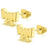 Stainless Steel Petite Cute Bow Ribbon Button Stud Post Earrings - Comfort Zone Studios