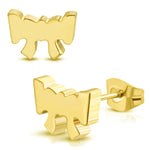 Stainless Steel Petite Cute Bow Ribbon Button Stud Post Earrings - Comfort Zone Studios
