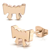 Stainless Steel Petite Cute Bow Ribbon Button Stud Post Earrings - Comfort Zone Studios