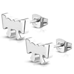 Stainless Steel Petite Cute Bow Ribbon Button Stud Post Earrings - Comfort Zone Studios