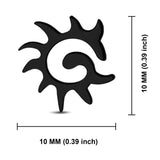 Stainless Steel Tribal Spiral Sun Dragon Tail Button Stud Post Earrings - Comfort Zone Studios