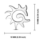 Stainless Steel Tribal Spiral Sun Dragon Tail Button Stud Post Earrings - Comfort Zone Studios