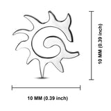 Stainless Steel Tribal Spiral Sun Dragon Tail Button Stud Post Earrings - Comfort Zone Studios