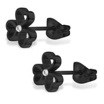 Stainless Steel Shamrock Floral Love Heart Crystal Stud Post Button Earrings - Comfort Zone Studios