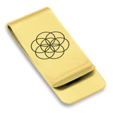 Stainless Steel Sacred Geometry Seed of Life Classic Slim Money Clip