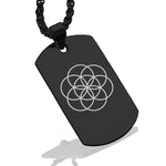 Stainless Steel Sacred Geometry Seed of Life Dog Tag Pendant - Comfort Zone Studios