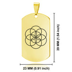 Stainless Steel Sacred Geometry Seed of Life Dog Tag Keychain - Comfort Zone Studios