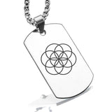 Stainless Steel Sacred Geometry Seed of Life Dog Tag Pendant - Comfort Zone Studios