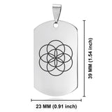 Stainless Steel Sacred Geometry Seed of Life Dog Tag Pendant - Comfort Zone Studios