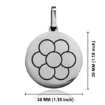Stainless Steel Sacred Geometry Egg of Life Round Medallion Keychain