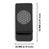 Stainless Steel Sacred Geometry Flower of Life Classic Slim Money Clip
