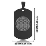 Stainless Steel Sacred Geometry Flower of Life Dog Tag Pendant - Comfort Zone Studios