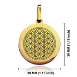 Stainless Steel Sacred Geometry Flower of Life Round Medallion Pendant