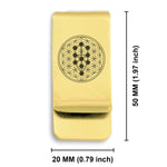 Stainless Steel Sacred Geometry Tree of Life Classic Slim Money Clip