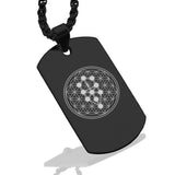 Stainless Steel Sacred Geometry Tree of Life Dog Tag Pendant - Comfort Zone Studios