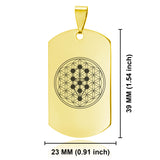 Stainless Steel Sacred Geometry Tree of Life Dog Tag Keychain - Comfort Zone Studios