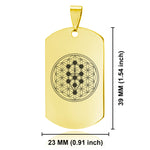 Stainless Steel Sacred Geometry Tree of Life Dog Tag Pendant - Comfort Zone Studios