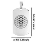 Stainless Steel Sacred Geometry Tree of Life Dog Tag Pendant - Comfort Zone Studios