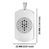 Stainless Steel Sacred Geometry Tree of Life Dog Tag Pendant - Comfort Zone Studios