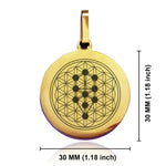 Stainless Steel Sacred Geometry Tree of Life Round Medallion Pendant