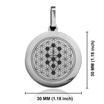 Stainless Steel Sacred Geometry Tree of Life Round Medallion Pendant