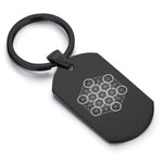 Stainless Steel Sacred Geometry Fruit of Life Dog Tag Keychain - Comfort Zone Studios