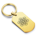 Stainless Steel Sacred Geometry Fruit of Life Dog Tag Keychain - Comfort Zone Studios