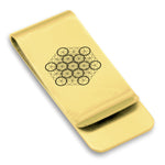 Stainless Steel Sacred Geometry Fruit of Life Classic Slim Money Clip