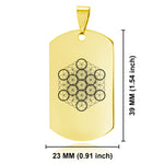 Stainless Steel Sacred Geometry Fruit of Life Dog Tag Pendant - Comfort Zone Studios